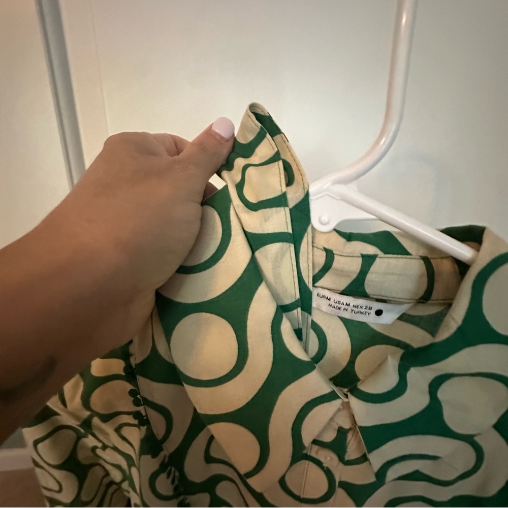 Zara Green and Cream Mini Dress - Picture 7 of 10